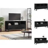 vidaXL Armoire TV noire 102x36x50 cm Bois composite - Meuble TV