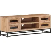 vidaXL Armoire TV 110x30x40 cm en bois massif d'acacia