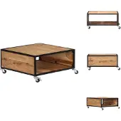 vidaXL Table basse 70x70x32 cm Bois massif Acacia - Tables basses