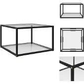vidaXL Table basse transparente 60x60x35 cm verre trempé - Tables basses