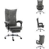 vidaXL Chaise de bureau Anthracite similicuir - Chaises de bureau
