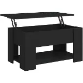 vidaXL Table basse noire 79x49x41 cm Bois composite