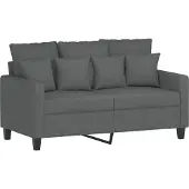 vidaXL Canapé à 2 places Gris foncé 120 cm Tissu