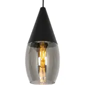 QAZQA Suspension moderne noire avec verre fumé - Drop