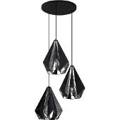 QAZQA Suspension industrielle noire avec grille 3 lumières - Carcass