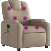 vidaXL Fauteuil de massage Cappuccino-Brun Similicuir