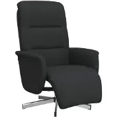 vidaXL Fauteuil relax avec repose-pieds Noir Tissu