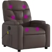 vidaXL Fauteuil de massage brun similicuir