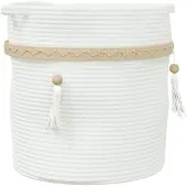 vidaXL Panier de rangement blanc Ø38x36 cm coton