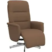 vidaXL Fauteuil relax avec repose-pieds Marron Tissu