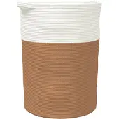 vidaXL Panier de rangement marron et blanc Ø49x65 cm coton