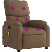 vidaXL Fauteuil de massage Marron Tissu