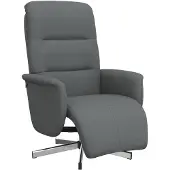 vidaXL Fauteuil relax avec repose-pieds Tissu gris foncé