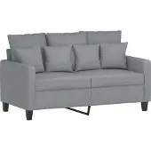 vidaXL Canapé à 2 places Gris clair 120 cm Tissu