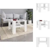 vidaXL Table basse blanche 60x60x42 cm Bois composite - Tables basses