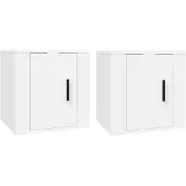 vidaXL Armoires murales TV 2 pcs. Blanc 40x34,5x40 cm