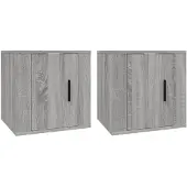 vidaXL Armoires murales TV 2 pcs. Gris Sonoma 40x34,5x40 cm