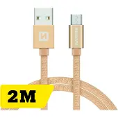 Swissten Câble de données textile USB / Micro-USB 2.0 M (2 m, USB 2.0)