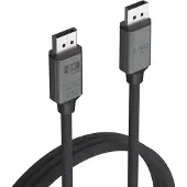 LINQ Connects Câble DisplayPort vers DisplayPort Pro 8K/60Hz de 2m, pour écran/TV 8K, DisplayPort 8K (Mâle), 1.4 jusqu'à 8K/60Hz ou 4K/144Hz 32 Gbps, Câble tressé, Noir