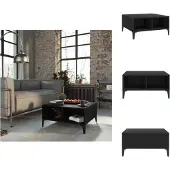 vidaXL Table basse noire 60x60x30 cm Bois composite - Tables basses