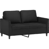 vidaXL Canapé à 2 places Noir 120 cm Similicuir