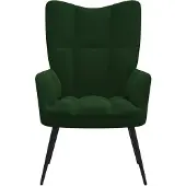 The Living Store Fauteuil relax vert foncé velours