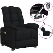 The Living Store Fauteuil de massage électrique noir tissu