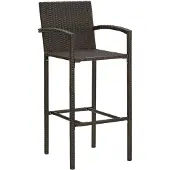 The Living Store Barhocker 4 Stk. Braun Poly Rattan