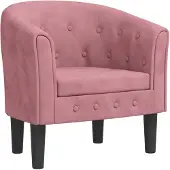 vidaXL Fauteuil rose velours