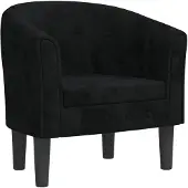 vidaXL Fauteuil club noir velours