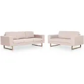vidaXL Ensemble de canapés 2 pièces tissu blanc crème