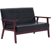 vidaXL Canapé "Perach" en similicuir noir. Dimensions (L/H/P) 113x73x67 cm