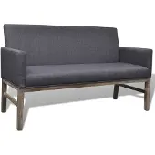 vidaXL Banc avec coussin rembourré tissu hévéa gris foncé