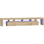 vidaXL Armoire TV avec lampes LED Chêne Sonoma 230x36,5x40 cm