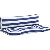 vidaXL Coussins de palette lot de 2 rayures bleues/blanches