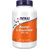 Now Acétyl-L-carnitine 500 mg 200 gélules végétales