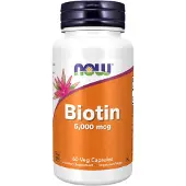Now , Biotine, 5 000 mcg, 60 Gélules Végétales
