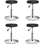 vidaXL Chaise de salle à manger 4 pcs. noir similicuir