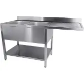 CombiSteel Meuble sous-évier 700 avec socle, 2 vasques, à gauche