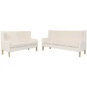 vidaXL Ensemble de canapés 2 pièces tissu blanc crème