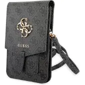 GUESS Pu Metal Logo Phone Bag 4g Gris