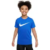 Nike Swoosh Cw6941 Short Sleeve T-shirt Bleu 7-8 Years Garçon