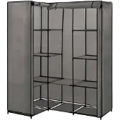 The Living Store Eckkleiderschrank Grau 130 x 87 x 169 cm