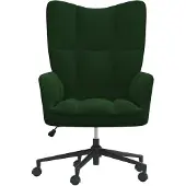 The Living Store Fauteuil relax vert foncé velours