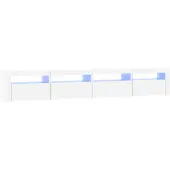 vidaXL Armoire TV avec lampes LED blanc 240x35x40 cm