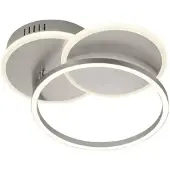 JUST LIGHT Plafonnier LED, anneaux mobiles, argent, L 50 cm