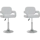 vidaXL Chaise de salle à manger 2 pcs. Pivotantes Blanc Similicuir