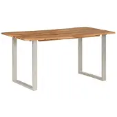 vidaXL Table de salle à manger 154x80x76 cm en bois massif d'acacia