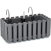 Prosperplast Pot De Fleurs Avec Crochet Suspension Balcon 38cm Gris Boardee Fencycase