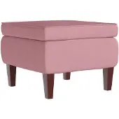vidaXL Tabouret avec pieds en bois Rose Velours